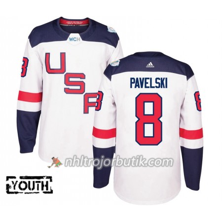 USA Tröja Joe Pavelski 8 World Cup 2016 Barn Vit Premier
